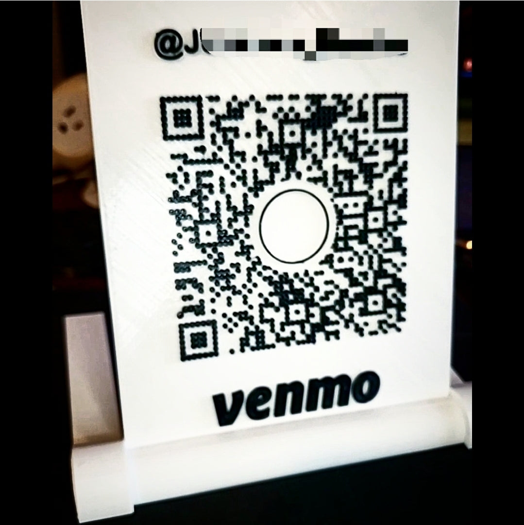 Scanable QR code with stand