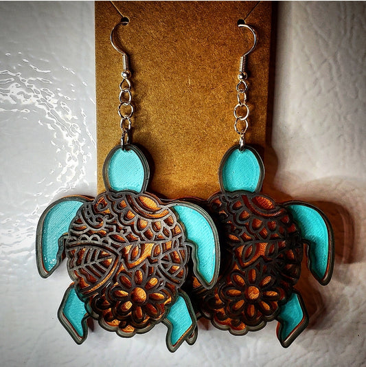 Mandala turtle dangles